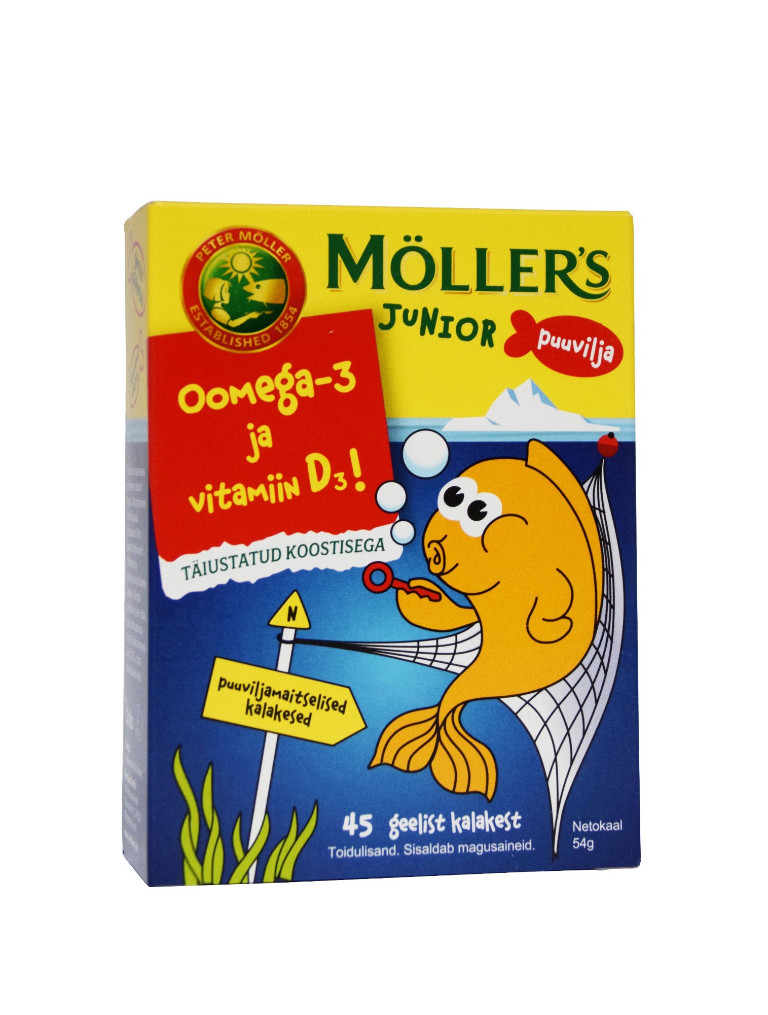 Möller`s Junior puuviljamaitselised geelkalakesed N45